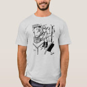 Het Man Lollipop plakt een Pizza Gebruikend zijn L T-shirt (Voorkant)