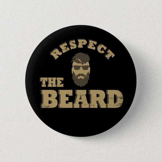 het man met baard respecteren ronde button 5,7 cm (Voorkant)