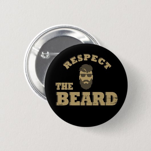 het man met baard respecteren ronde button 5,7 cm (Voorkant /achterkant)