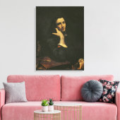 Het Man met de lederen gordel Canvas Afdruk (Insitu (Woonkamer))