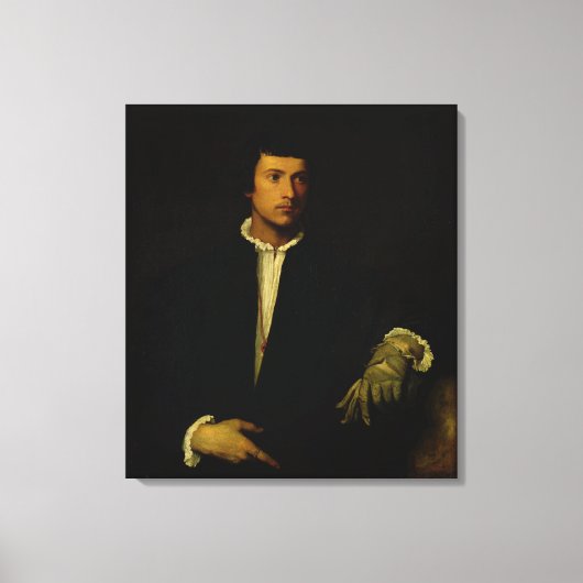 Het Man met een handschoen, c.1520 Canvas Afdruk (Voorkant)