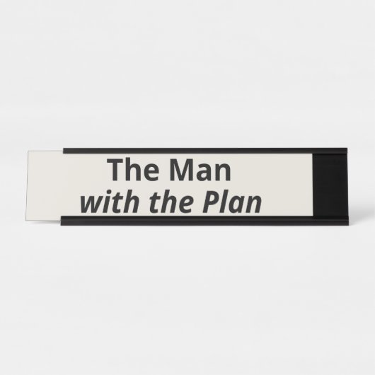 Het Man met het plan Bureau Naambordje (Voorkant)