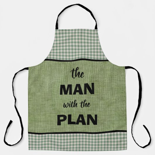 Het Man met het Plan Green en Gingham Schort (Voorkant)