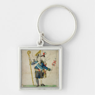 Het Man met zes hoofden, karikatuur van Charles Sleutelhanger