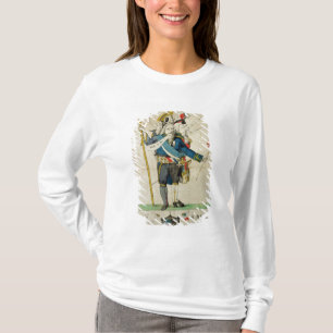 Het Man met zes hoofden, karikatuur van Charles T-shirt