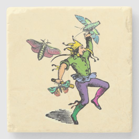 Het Man Moth Stenen Onderzetter (Voorkant)