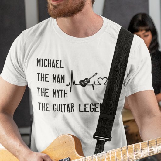 Het Man Myth Guitar Legend Dad Vaderdag T-shirt