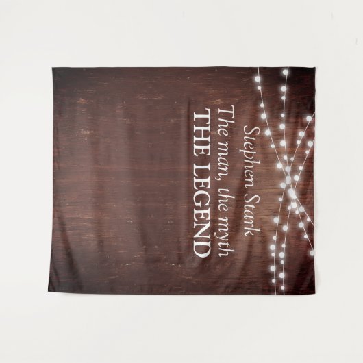 het Man Myth Legend Birthday Wood String Lights Wandkleed (Voorkant (horizontaal))