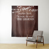 het Man Myth Legend Birthday Wood String Lights Wandkleed (In situ)