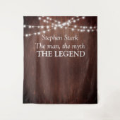 het Man Myth Legend Birthday Wood String Lights Wandkleed (Voorkant)