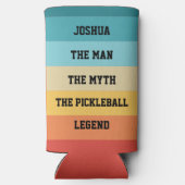 Het Man, Myth, Pickleball Legend Gepersonaliseerde Seltzer Blikjeskoeler (Achterkant)