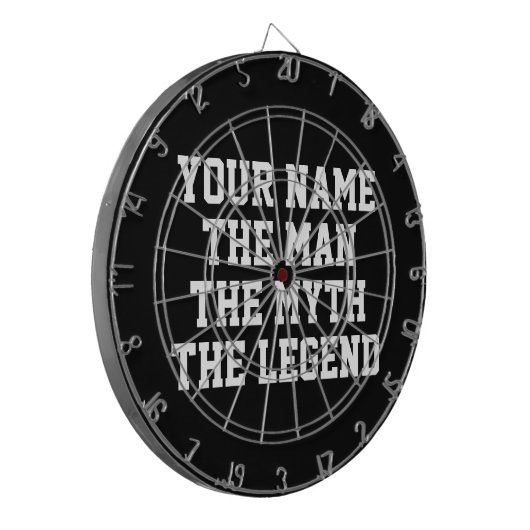 Het man mythe legende grappig dartboard cadeau voo dartbord (Voorkant Links)