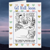 Het man neemt een tikje voor op ziekenhuispatiënte