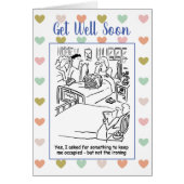 Het man neemt een tikje voor op ziekenhuispatiënte (Voorkant)