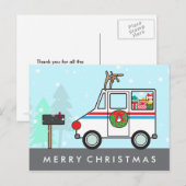 Het Man of Dame Christmas Holiday Thank You van de Feestdagenkaart (Voorkant / Achterkant)