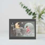 Het Man op de Maan  Nieuwjaar Feestdagenkaart (Staand voorkant)