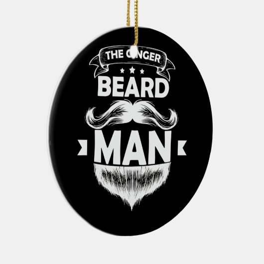 Het Man T-shirt van Ginger Beard Keramisch Ornament (Rechts)