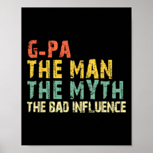 Het Man The Myth Bad beïnvloedt Funny Retro  Poster