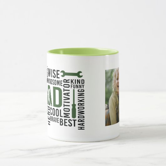 Het Man The Myth Daddy The Legend groene foto Mok (Midden)