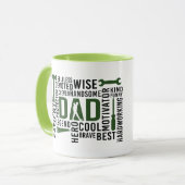 Het Man The Myth Daddy The Legend groene foto Mok (Voorkant links)