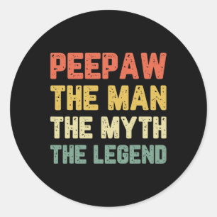 Het Man The Myth De legende Bunnyaw Retro Ronde Sticker