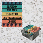 Het Man The Myth De Pickleball Legend Aangepaste t Puzzel<br><div class="desc">Presenteren van de "Het Man De Mythe De Pickleball Legend Custom Text Jigsaw Puzzle" - een ideaal geschenk voor elke pickleball liefhebber op verschillende speciale gelegenheden. Dit typografie ontwerp toont het geestige citaat "Het Man De Mythe De Pickleball Legende, " op maat gemaakt voor elke pickleball legende die er is!...</div>