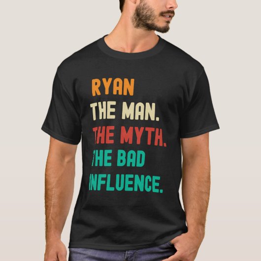 Het Man The Myth The Bad Influence T-shirt (Voorkant)