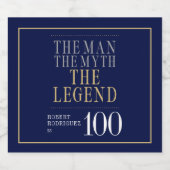 Het Man The Myth The Legend 100th Birthday Bier Etiket (Enkel label)