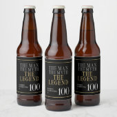 Het Man The Myth The Legend 100th Birthday Bier Etiket (Flessen)