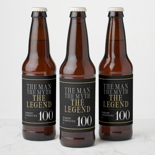 Het Man The Myth The Legend 100th Birthday Bier Etiket (Flessen)