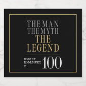 Het Man The Myth The Legend 100th Birthday Bier Etiket (Enkel label)