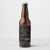 Het Man The Myth The Legend 100th Birthday Bier Etiket (Voorkant)