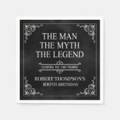 Het Man The Myth The Legend 100th Birthday Black Servet (Voorkant)