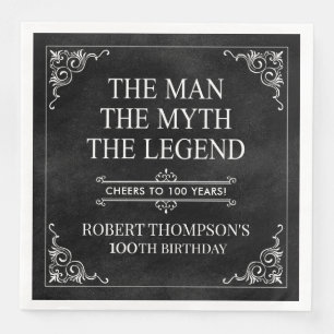 Het Man The Myth The Legend 100th Birthday Black Servet