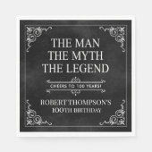 Het Man The Myth The Legend 100th Birthday Black Servet (Voorkant)