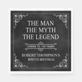 Het Man The Myth The Legend 100th Birthday Black Servet