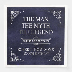 Het Man The Myth The Legend 100th Birthday Blue Servet
