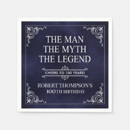 Het Man The Myth The Legend 100th Birthday Blue Servet