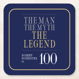Het Man The Myth The Legend 100th Birthday Kartonnen Onderzetters