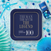 Het Man The Myth The Legend 100th Birthday Papieren Bordje (Feest)