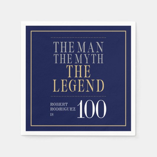 Het Man The Myth The Legend 100th Birthday Servet (Voorkant)