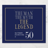 Het Man The Myth The Legend 50th Birthday Bier Etiket (Enkel label)