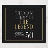 Het Man The Myth The Legend 50th Birthday Bier Etiket (Enkel label)