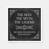 Het Man The Myth The Legend 50th Birthday Black Servet (Voorkant)