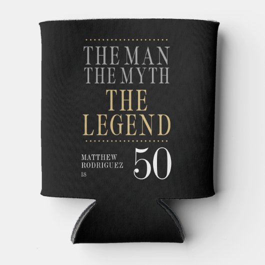 Het Man The Myth The Legend 50th Birthday Blikjeskoeler (Voorkant)