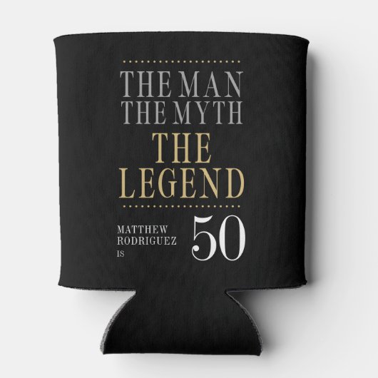 Het Man The Myth The Legend 50th Birthday Blikjeskoeler (Achterkant)