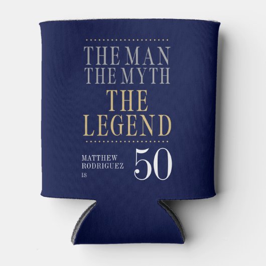 Het Man The Myth The Legend 50th Birthday Blikjeskoeler (Voorkant)