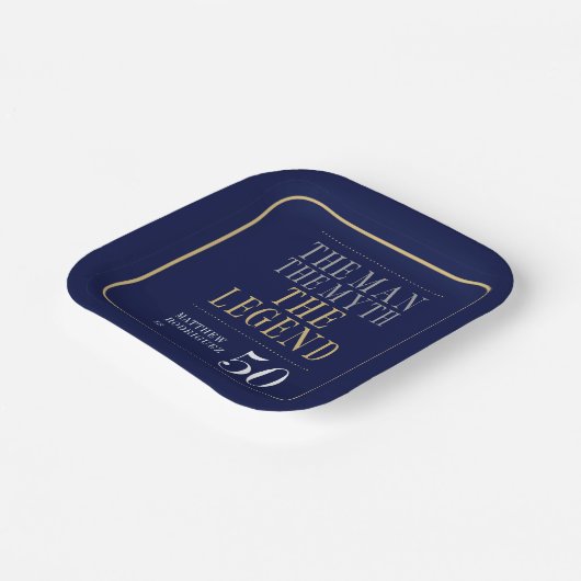 Het Man The Myth The Legend 50th Birthday Papieren Bordje (Gebogen)