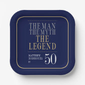 Het Man The Myth The Legend 50th Birthday Papieren Bordje (Voorkant)