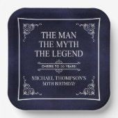Het Man The Myth The Legend 50th Birthday Papieren Bordje (Voorkant)